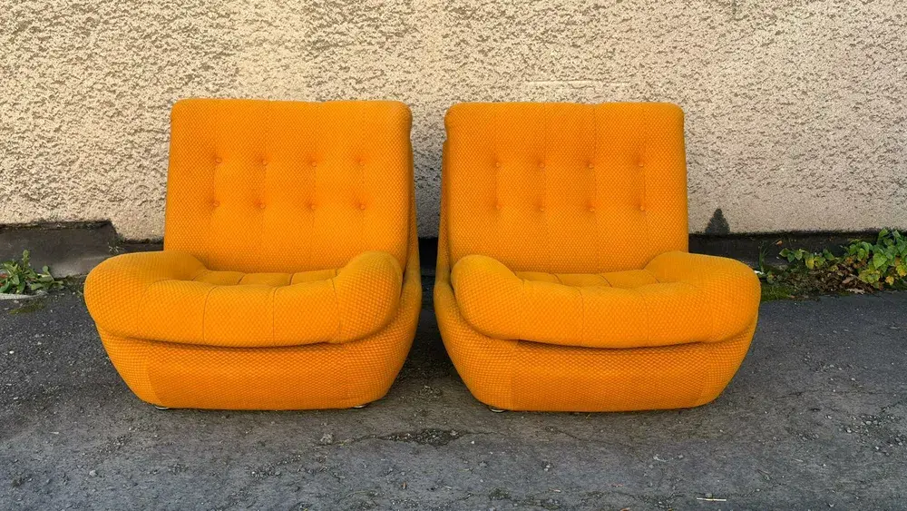 Fotele Retro Vintage Pomarańczowe - Używane